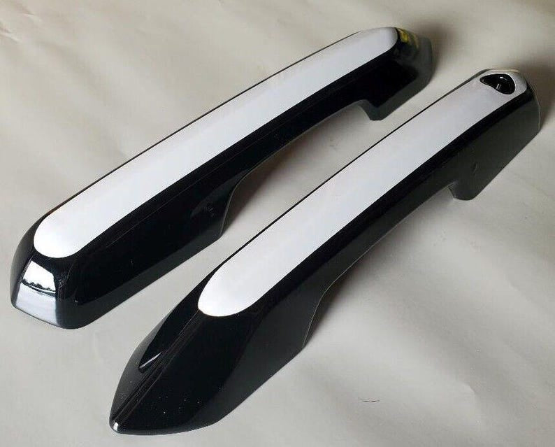Full set of custom chrome or black door handle overlays for 2024 - 2026 ford mustangs.